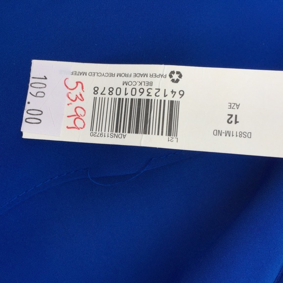 NWT, New Directions Royal Blue Dress. Size 12 - Picture 6 of 7